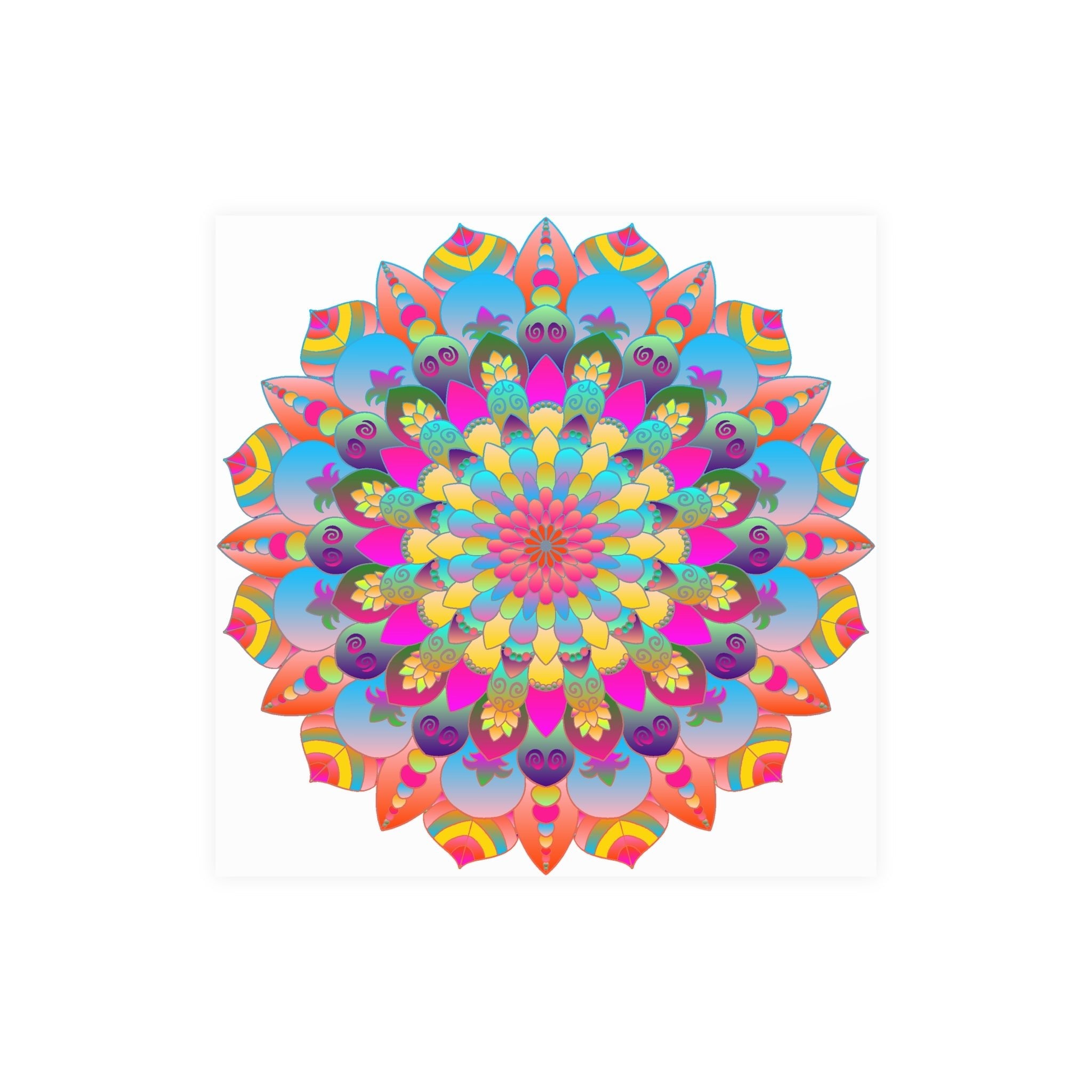 Colorful Mandala Art Poster - Stained Glass Design Poster - Blululi