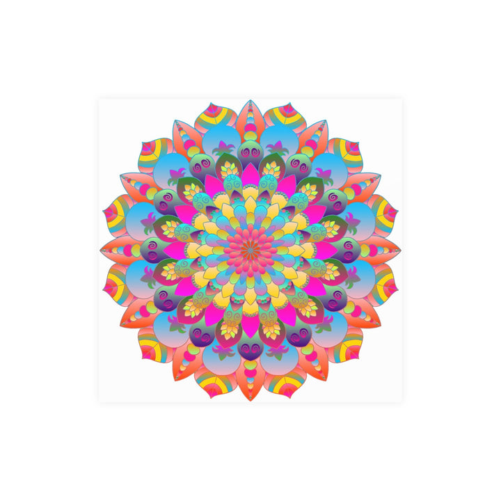 Colorful Mandala Art Poster - Stained Glass Design Poster - Blululi