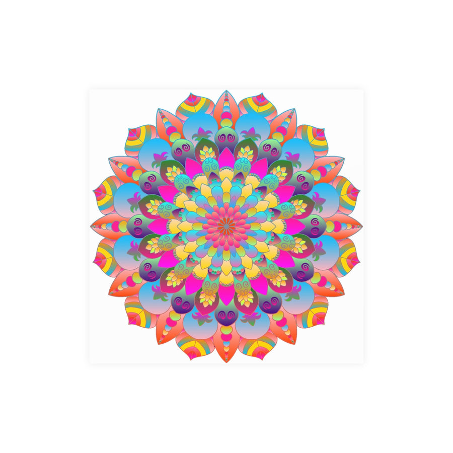 Colorful Mandala Art Poster - Stained Glass Design Poster - Blululi