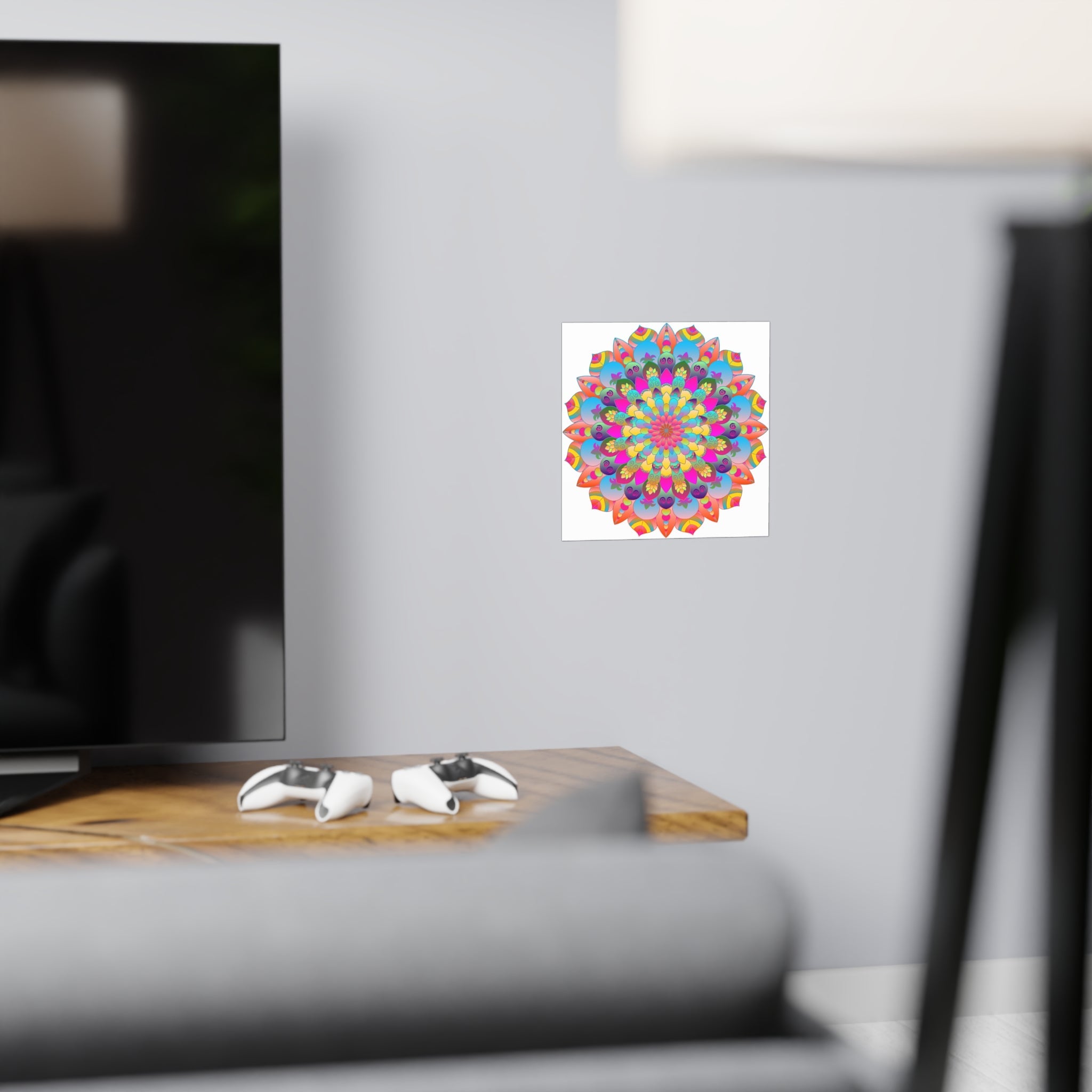 Colorful Mandala Art Poster - Stained Glass Design Poster - Blululi