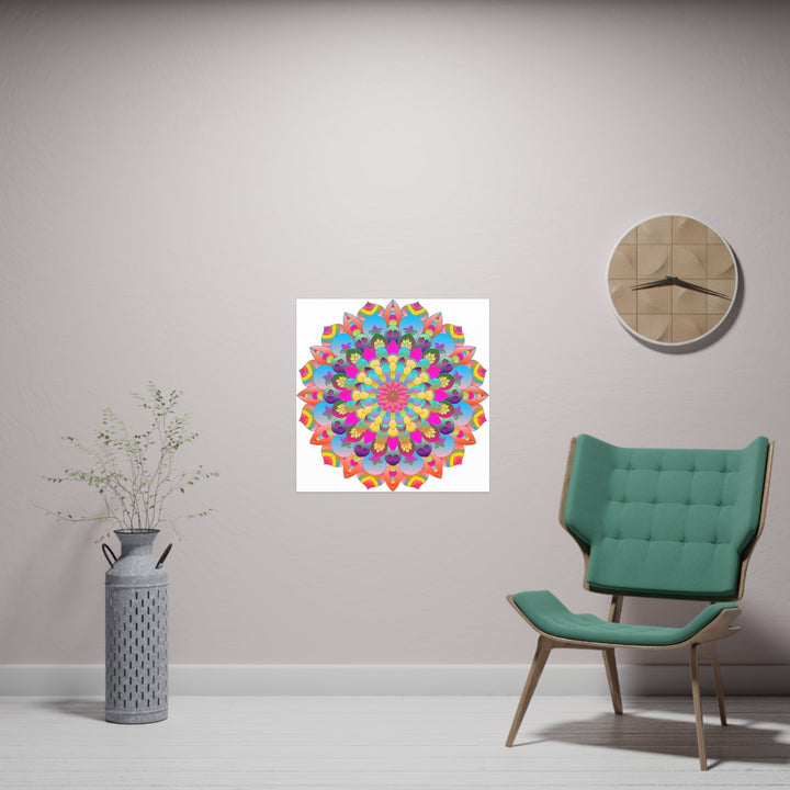 Colorful Mandala Art Poster - Stained Glass Design Poster - Blululi