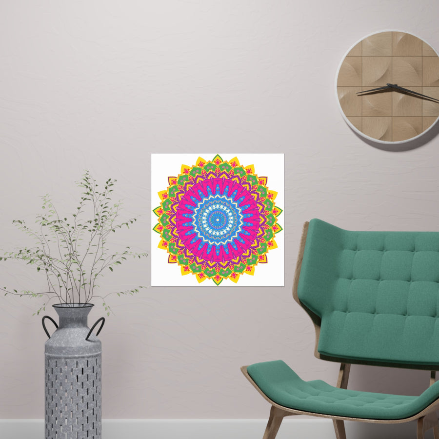 Colorful Mandala Art Print - Boho Home Decor Poster - Blululi