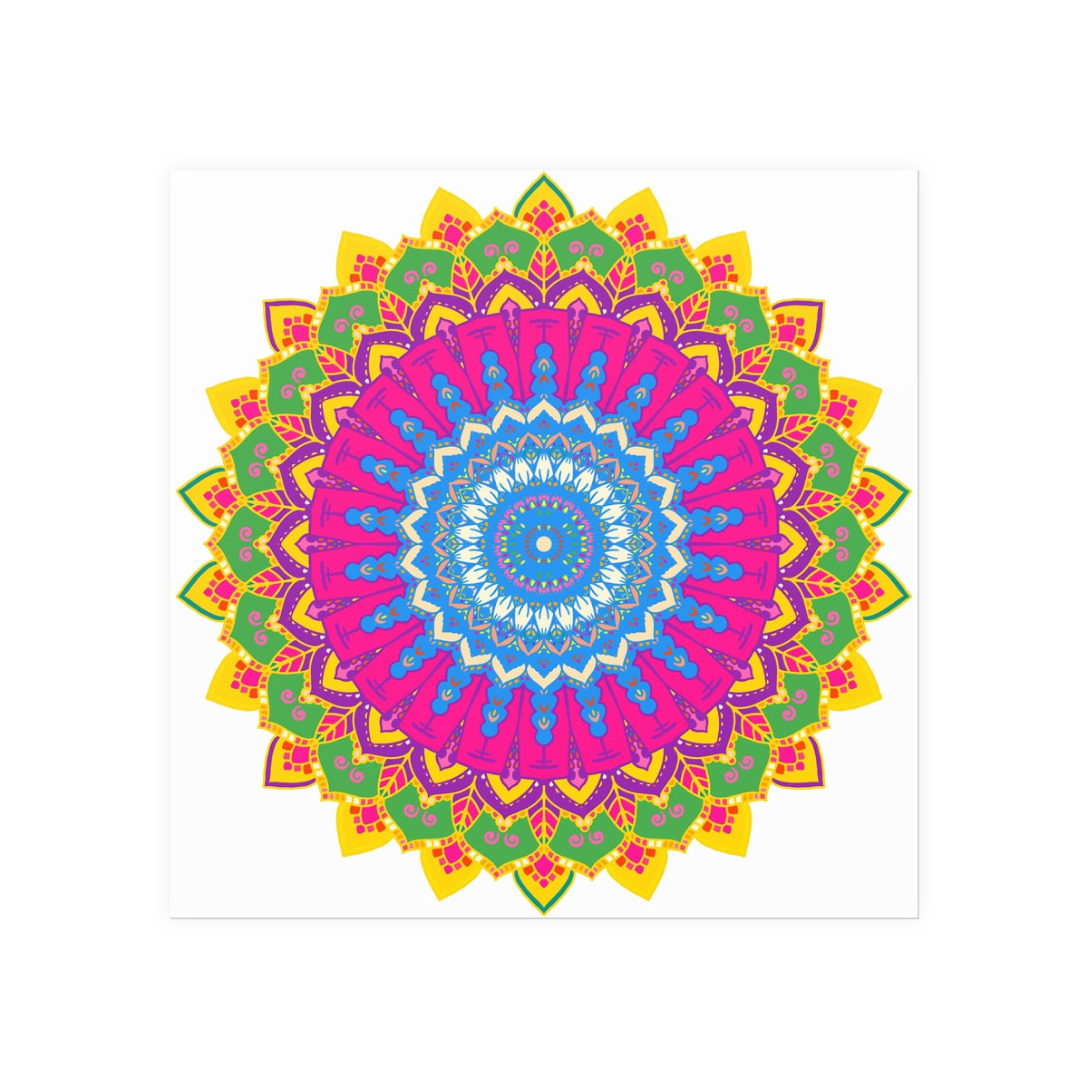 Colorful Mandala Art Print - Boho Home Decor Poster - Blululi