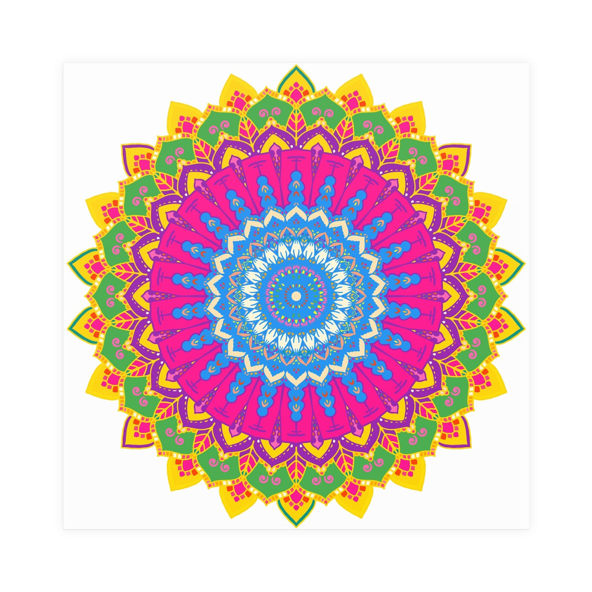Colorful Mandala Art Print - Boho Home Decor Poster - Blululi