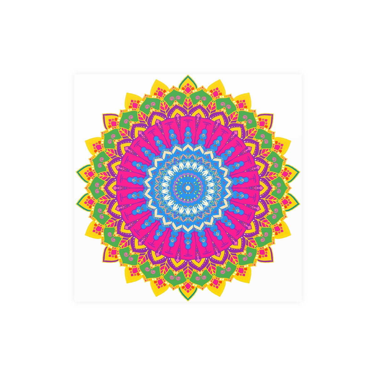 Colorful Mandala Art Print - Boho Home Decor Poster - Blululi