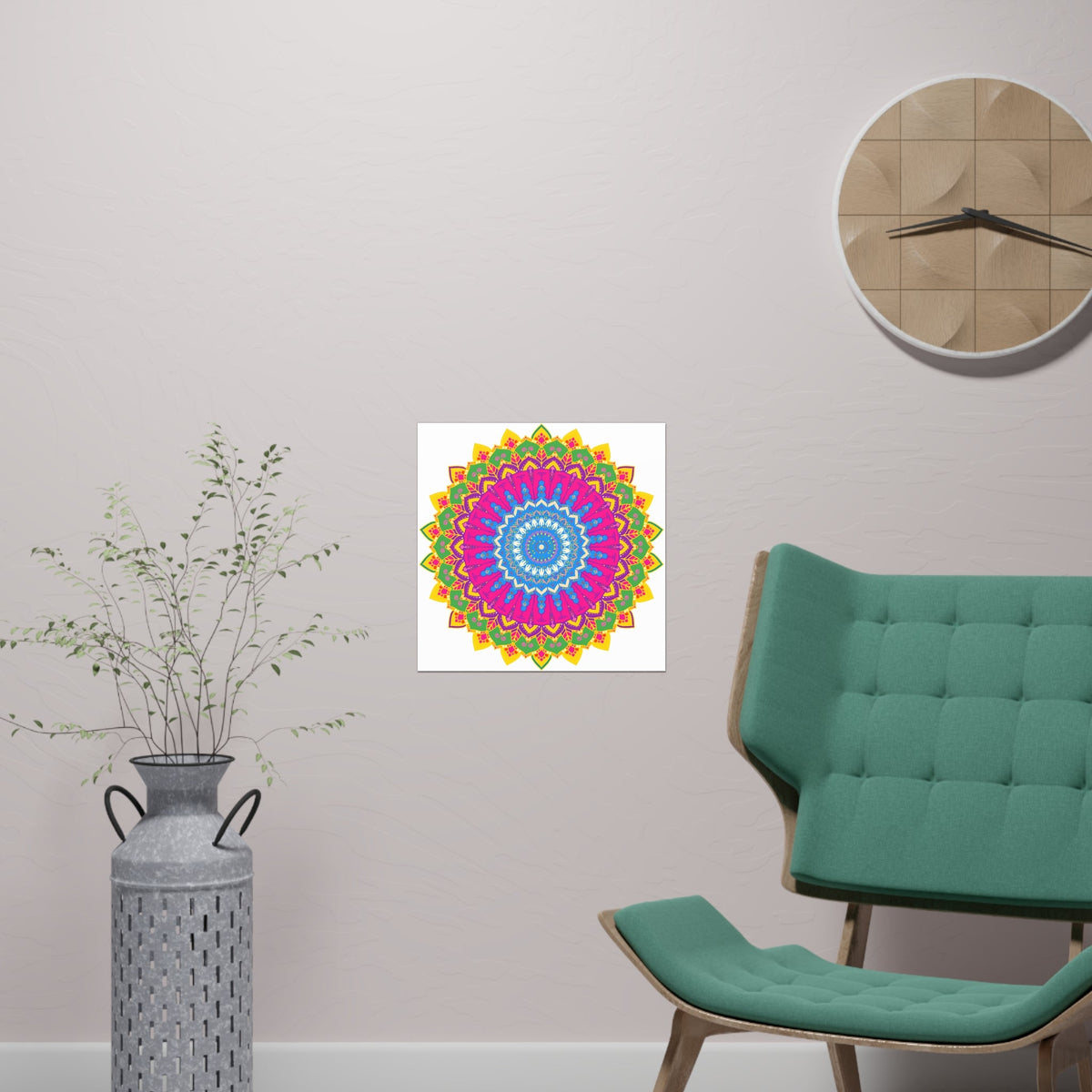 Colorful Mandala Art Print - Boho Home Decor Poster - Blululi