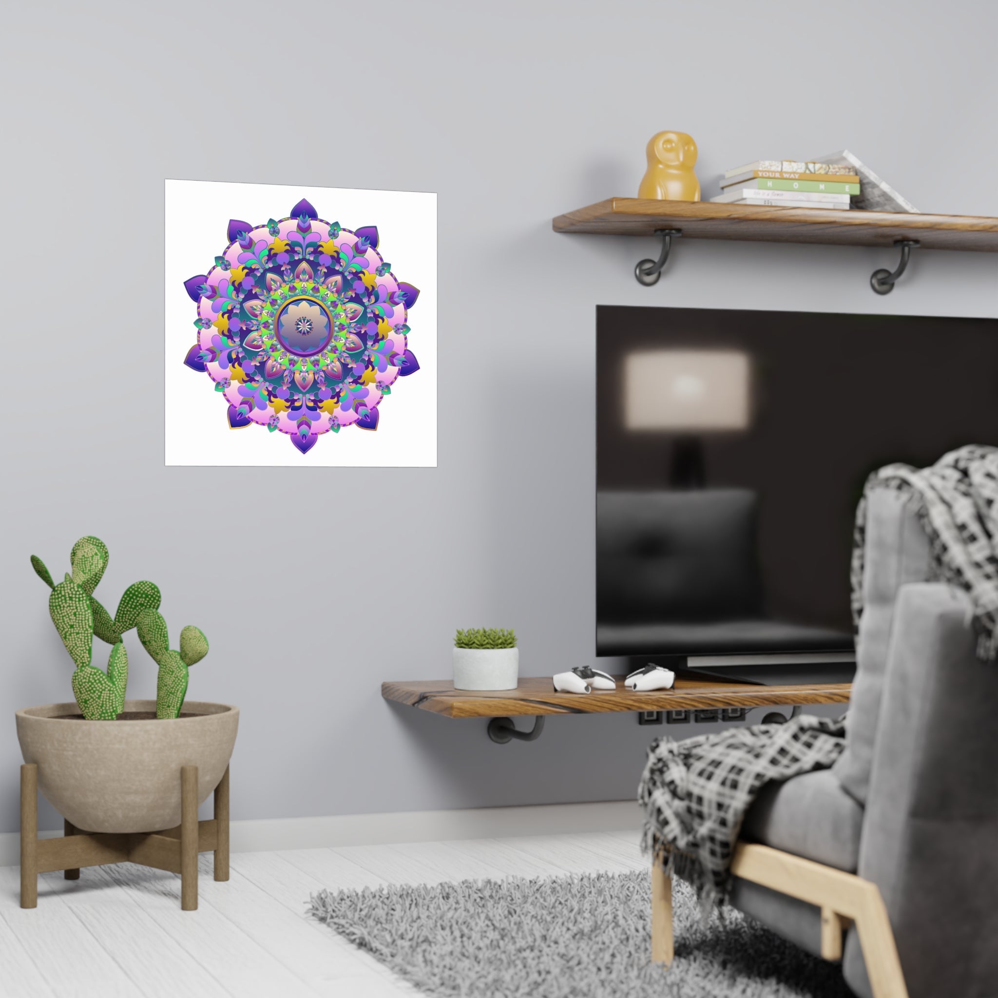 Colorful Mandala Art Print - Boho Wall Decor Poster - Blululi