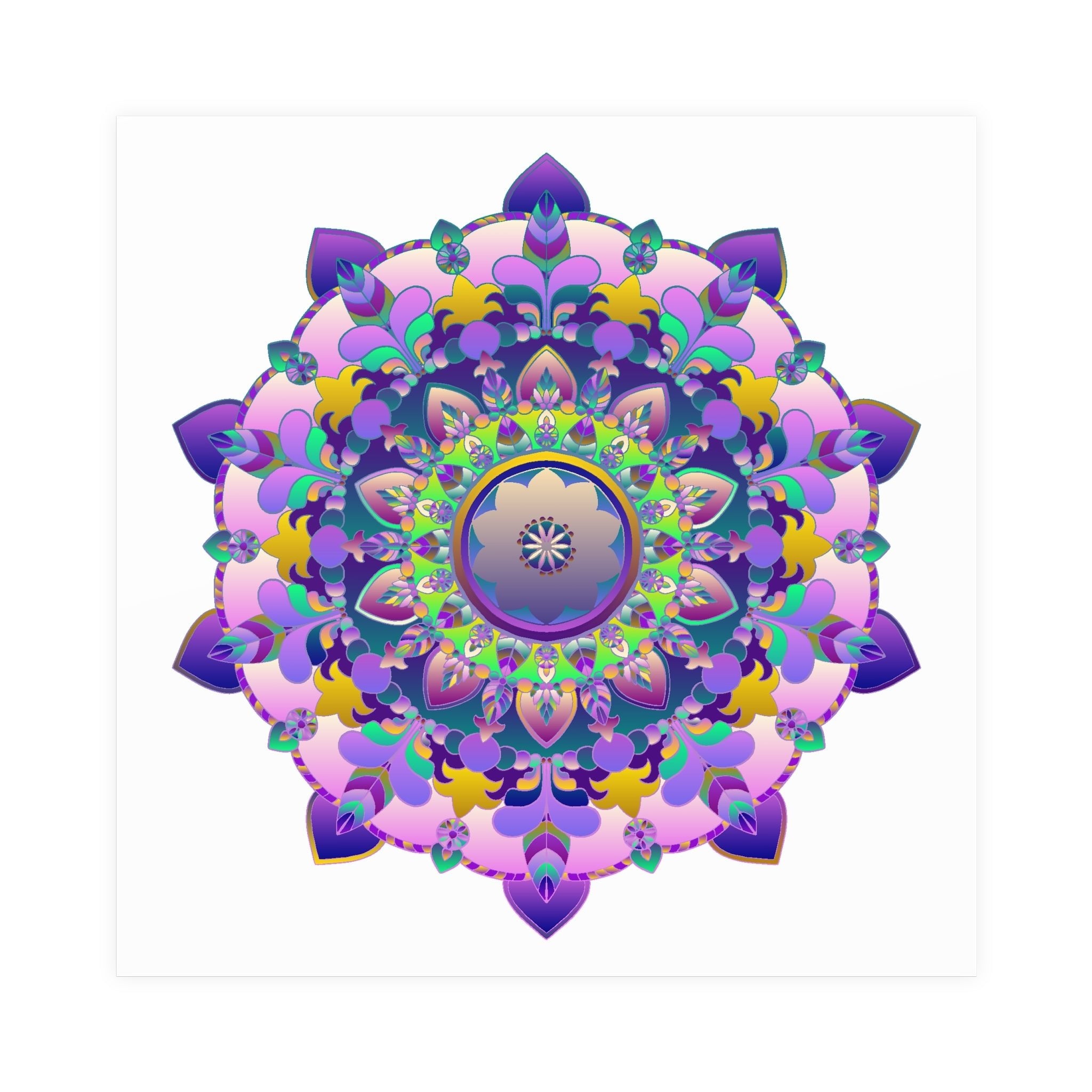 Colorful Mandala Art Print - Boho Wall Decor Poster - Blululi