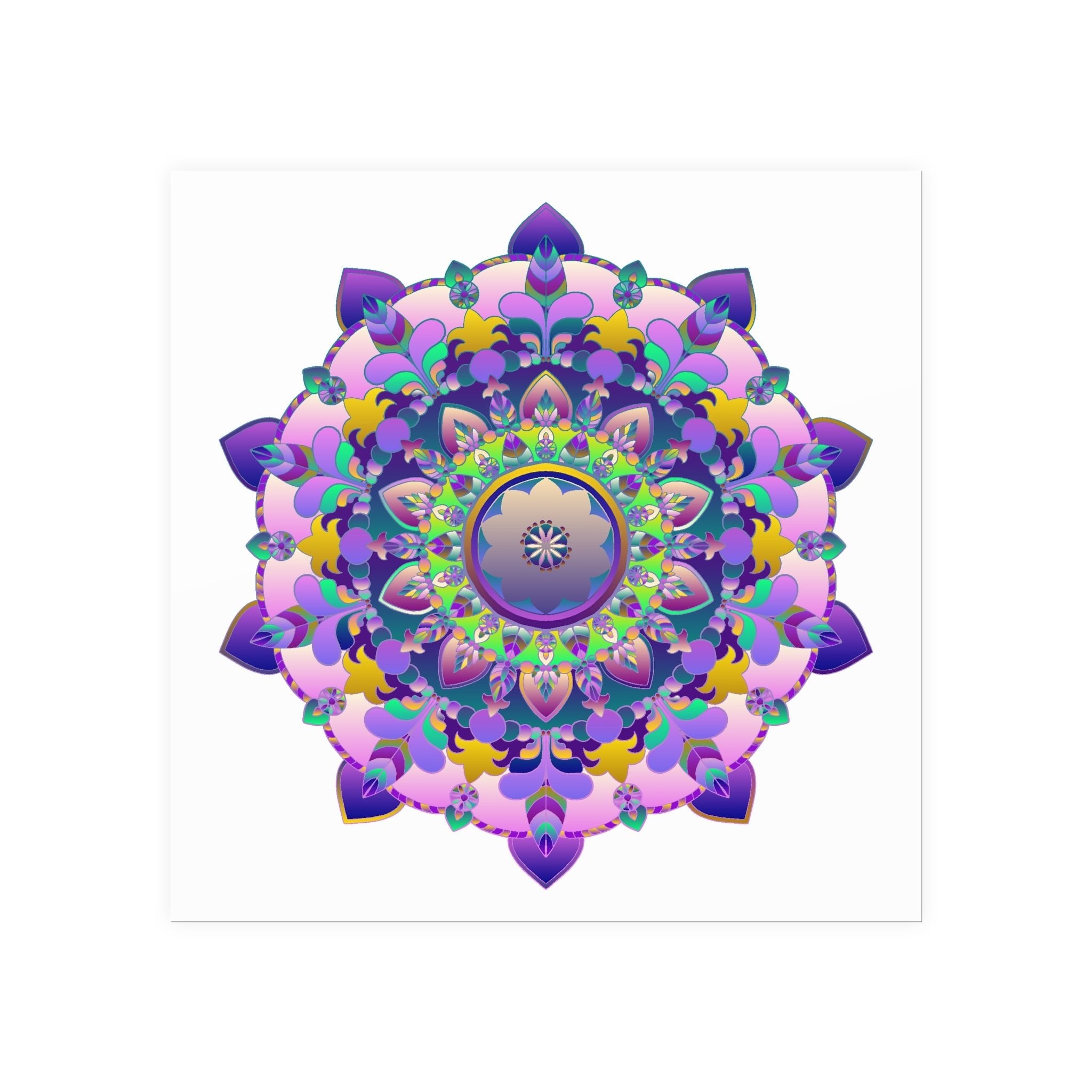Colorful Mandala Art Print - Boho Wall Decor Poster - Blululi
