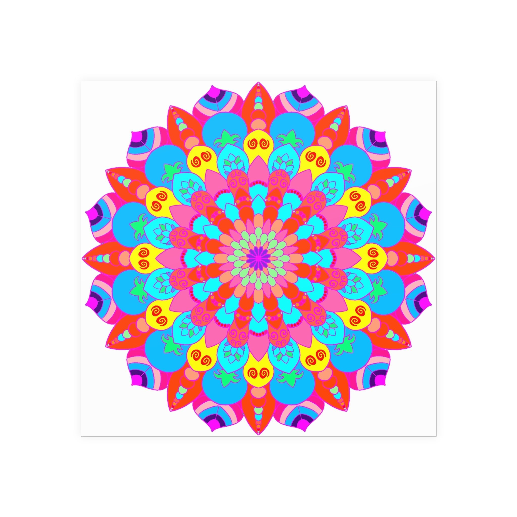 Colorful Mandala Art Print - Intricate Design Poster - Blululi