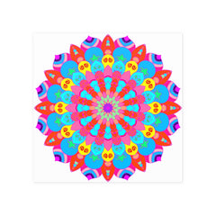 Colorful Mandala Art Print - Intricate Design Poster - Blululi