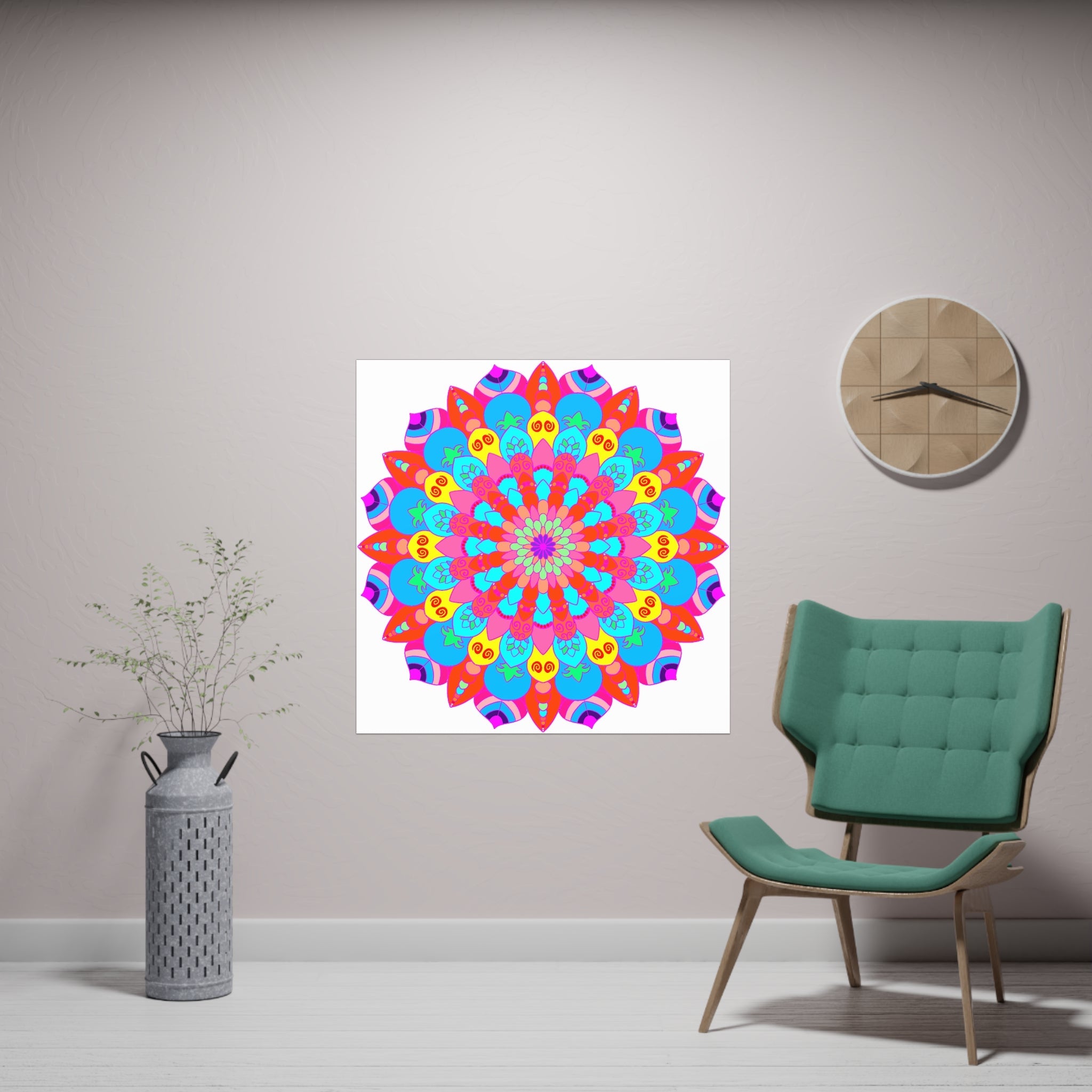 Colorful Mandala Art Print - Intricate Design Poster - Blululi