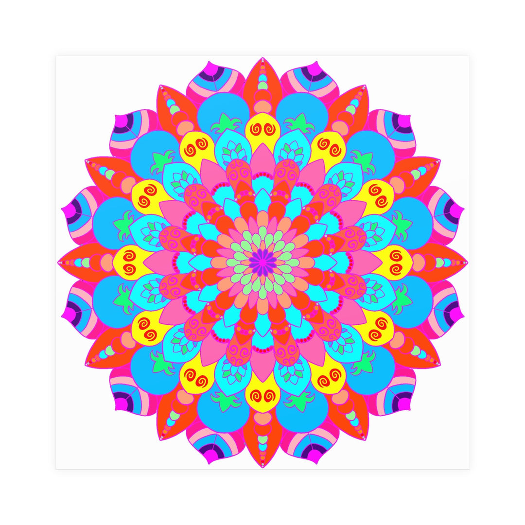 Colorful Mandala Art Print - Intricate Design Poster - Blululi