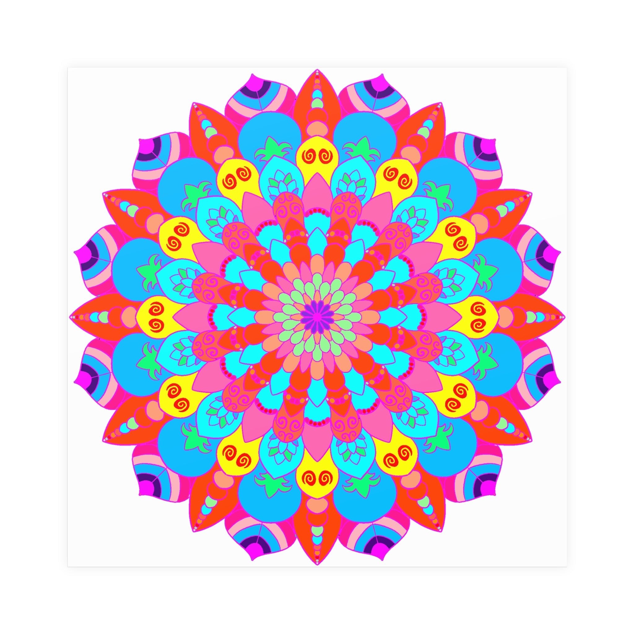 Colorful Mandala Art Print - Intricate Design Poster - Blululi