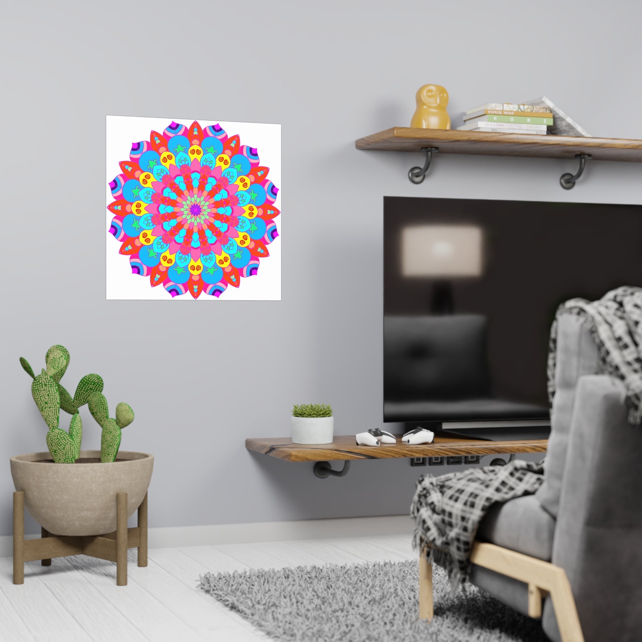 Colorful Mandala Art Print - Intricate Design Poster - Blululi