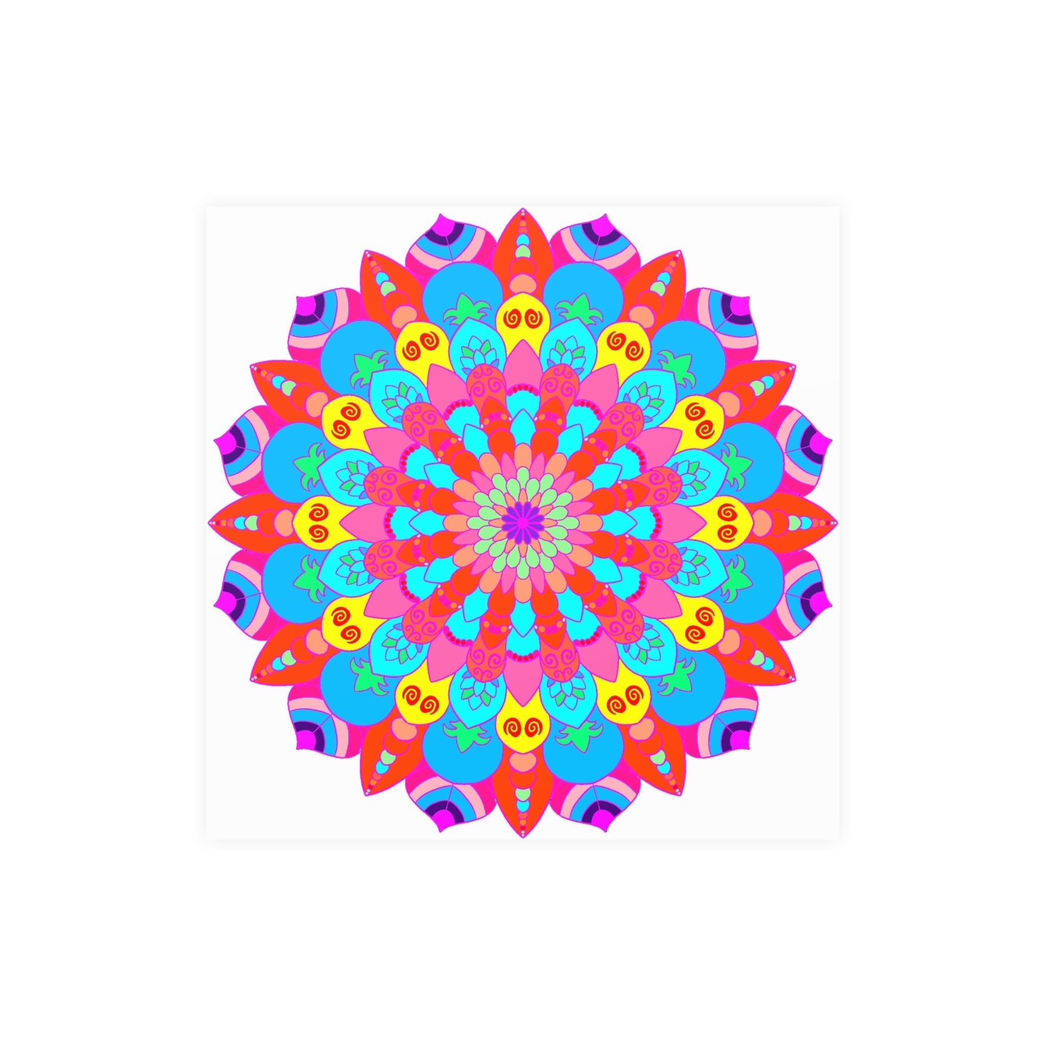 Colorful Mandala Art Print - Intricate Design Poster - Blululi