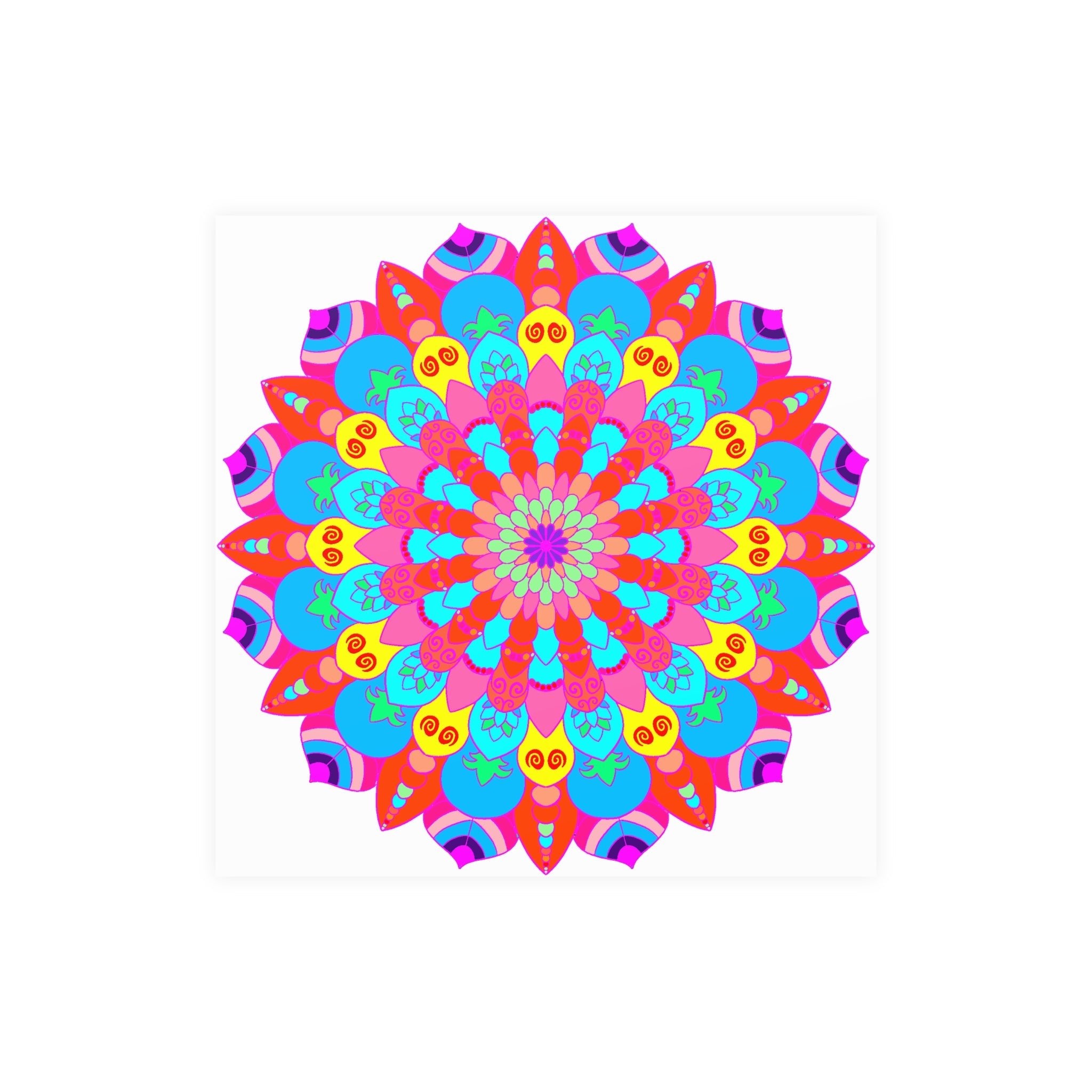Colorful Mandala Art Print - Intricate Design Poster - Blululi