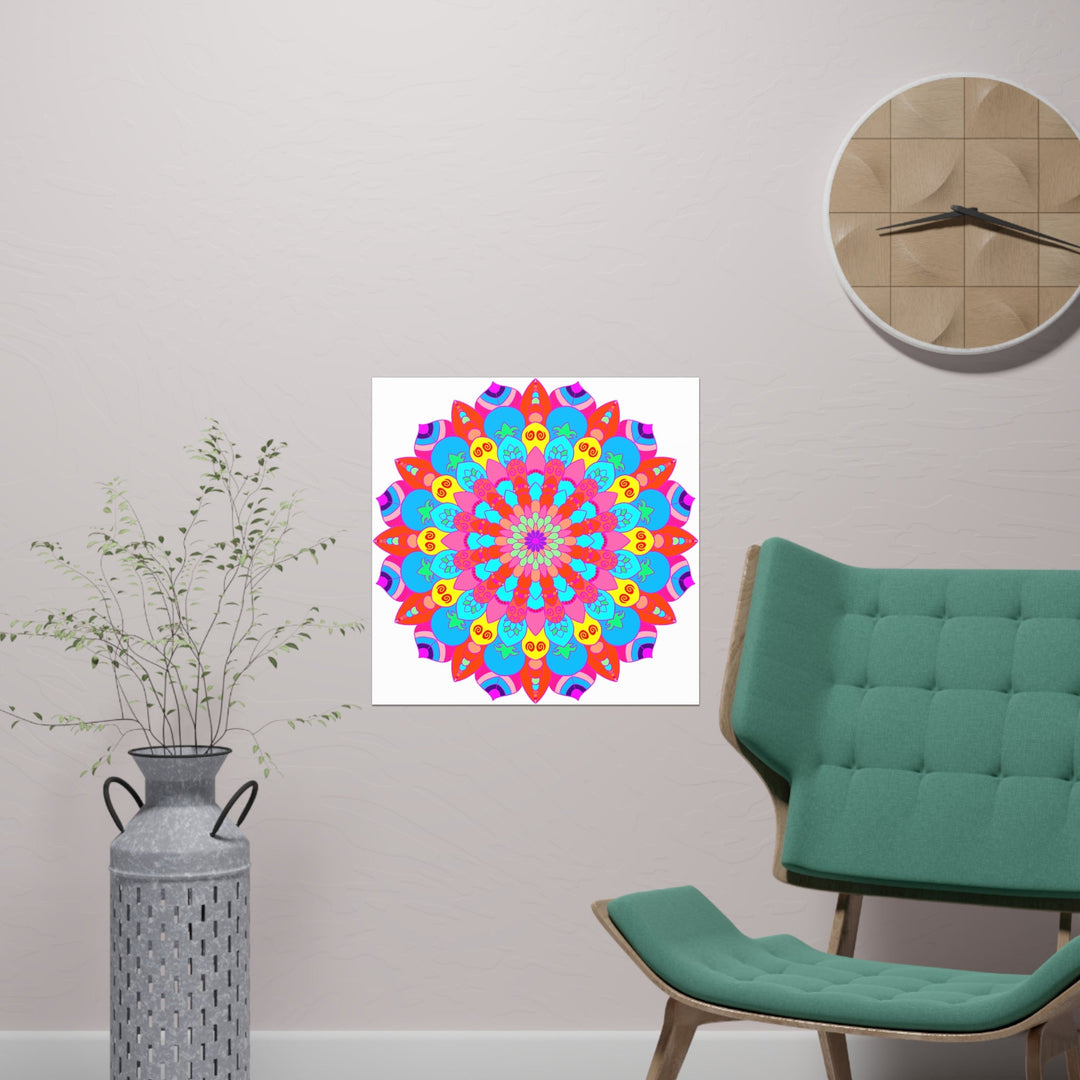 Colorful Mandala Art Print - Intricate Design Poster - Blululi