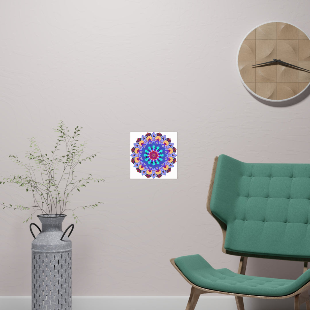 Colorful Mandala Art Print - Spiritual Decor Poster - Blululi