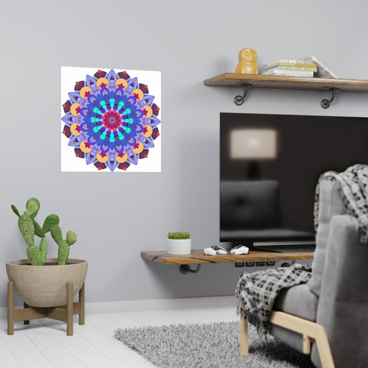 Colorful Mandala Art Print - Spiritual Decor Poster - Blululi