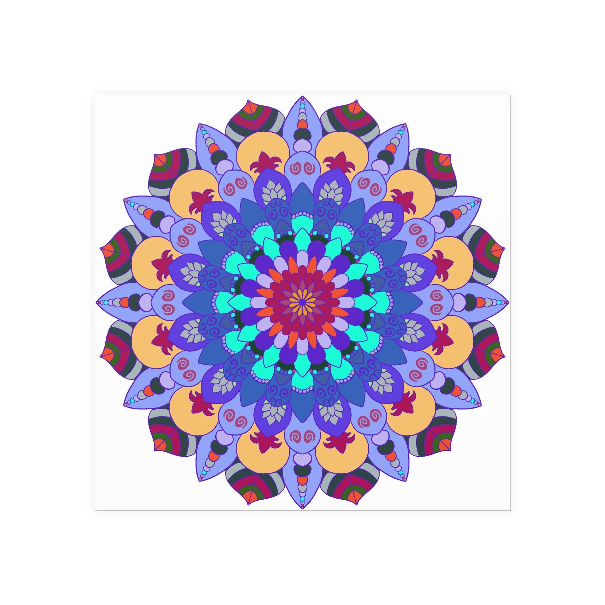 Colorful Mandala Art Print - Spiritual Decor Poster - Blululi