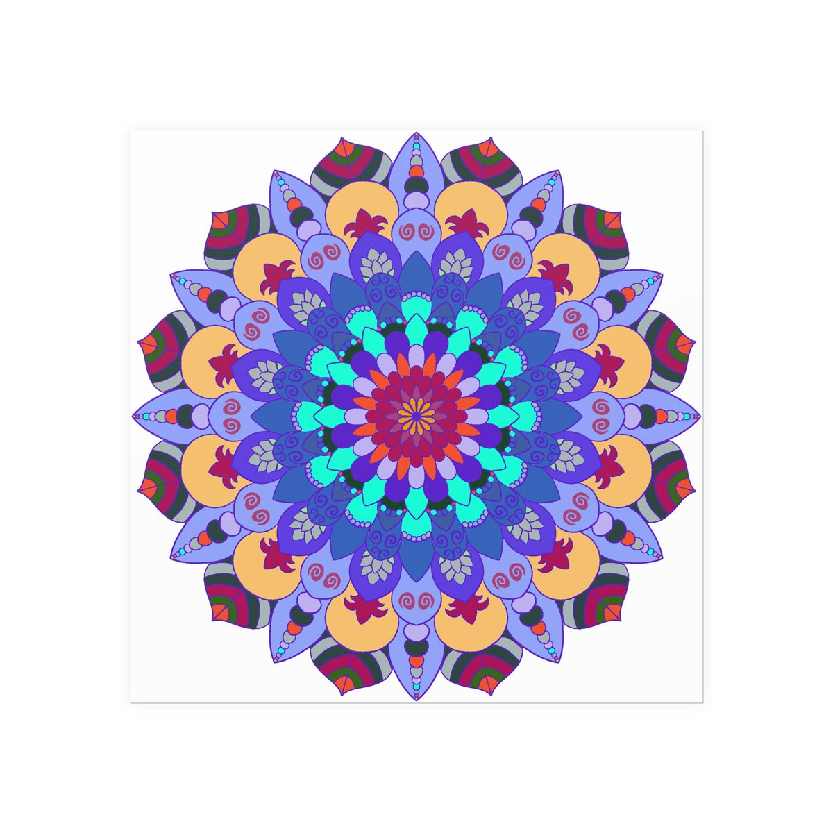 Colorful Mandala Art Print - Spiritual Decor Poster - Blululi