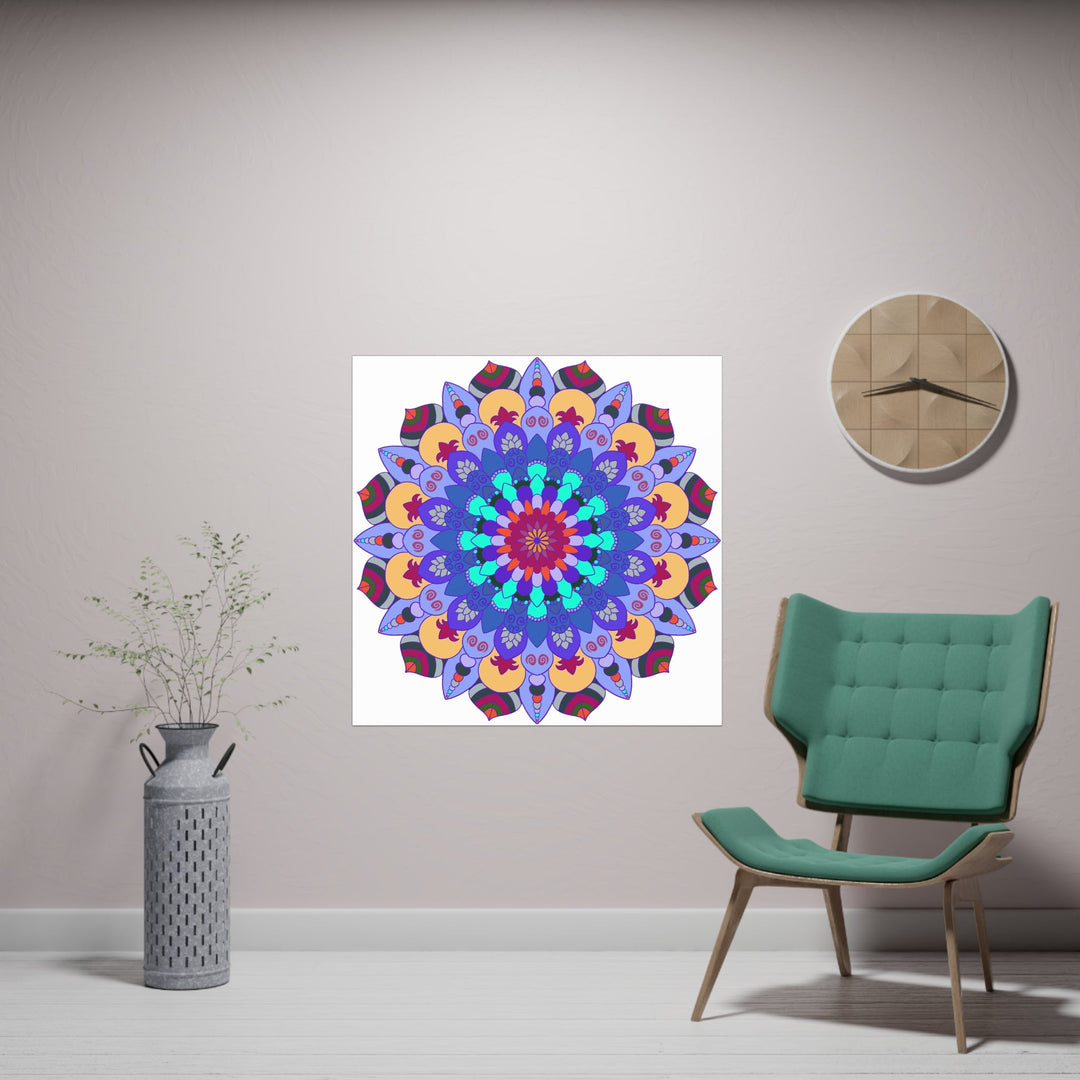 Colorful Mandala Art Print - Spiritual Decor Poster - Blululi