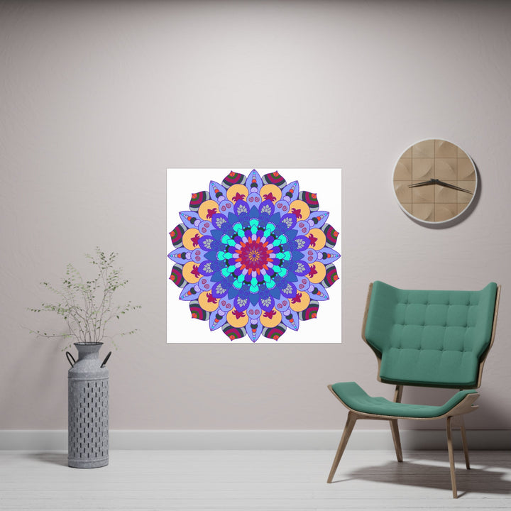 Colorful Mandala Art Print - Spiritual Decor Poster - Blululi
