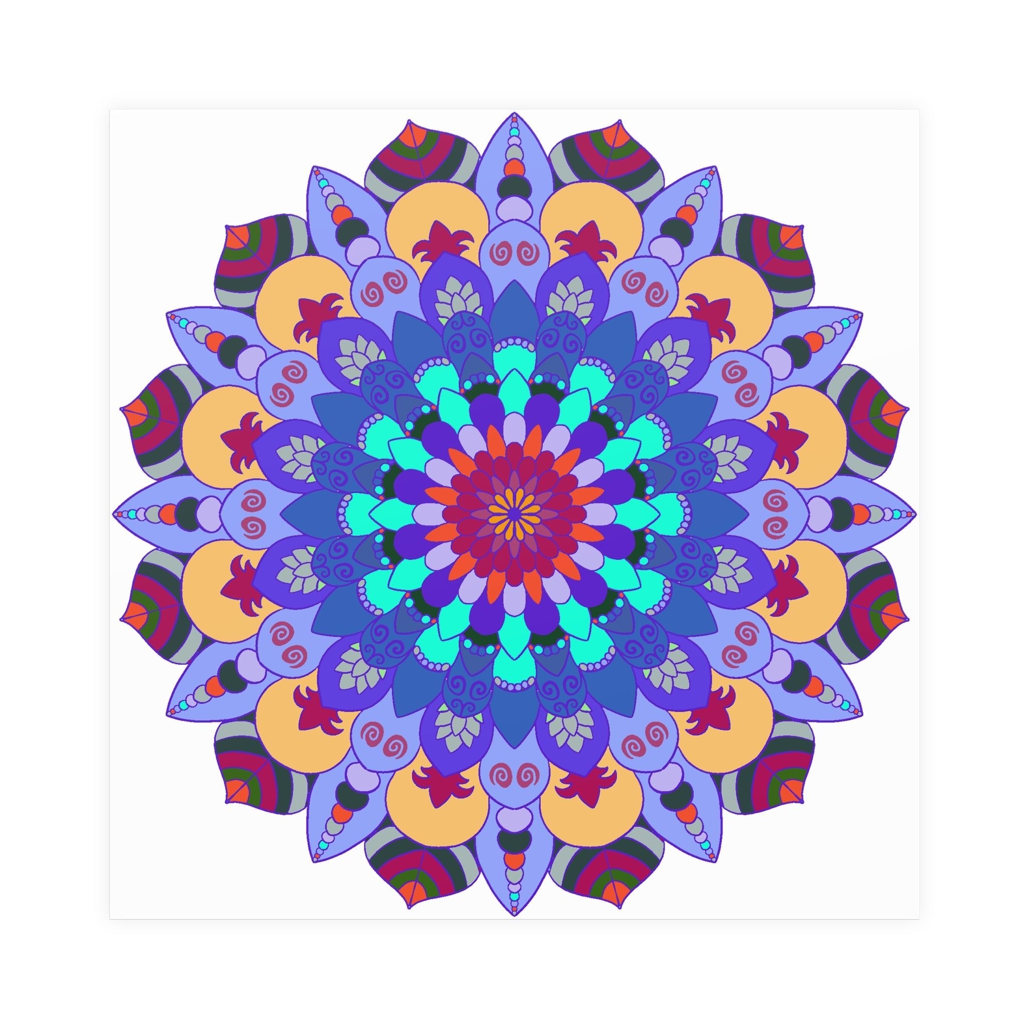 Colorful Mandala Art Print - Spiritual Decor Poster - Blululi