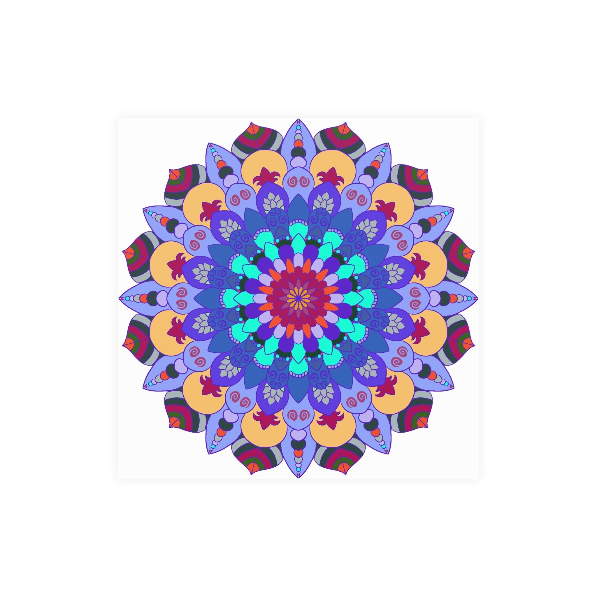 Colorful Mandala Art Print - Spiritual Decor Poster - Blululi