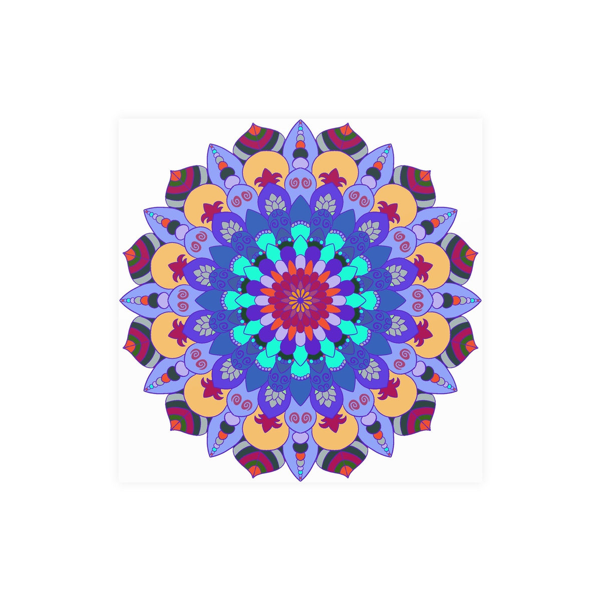 Colorful Mandala Art Print - Spiritual Decor Poster - Blululi