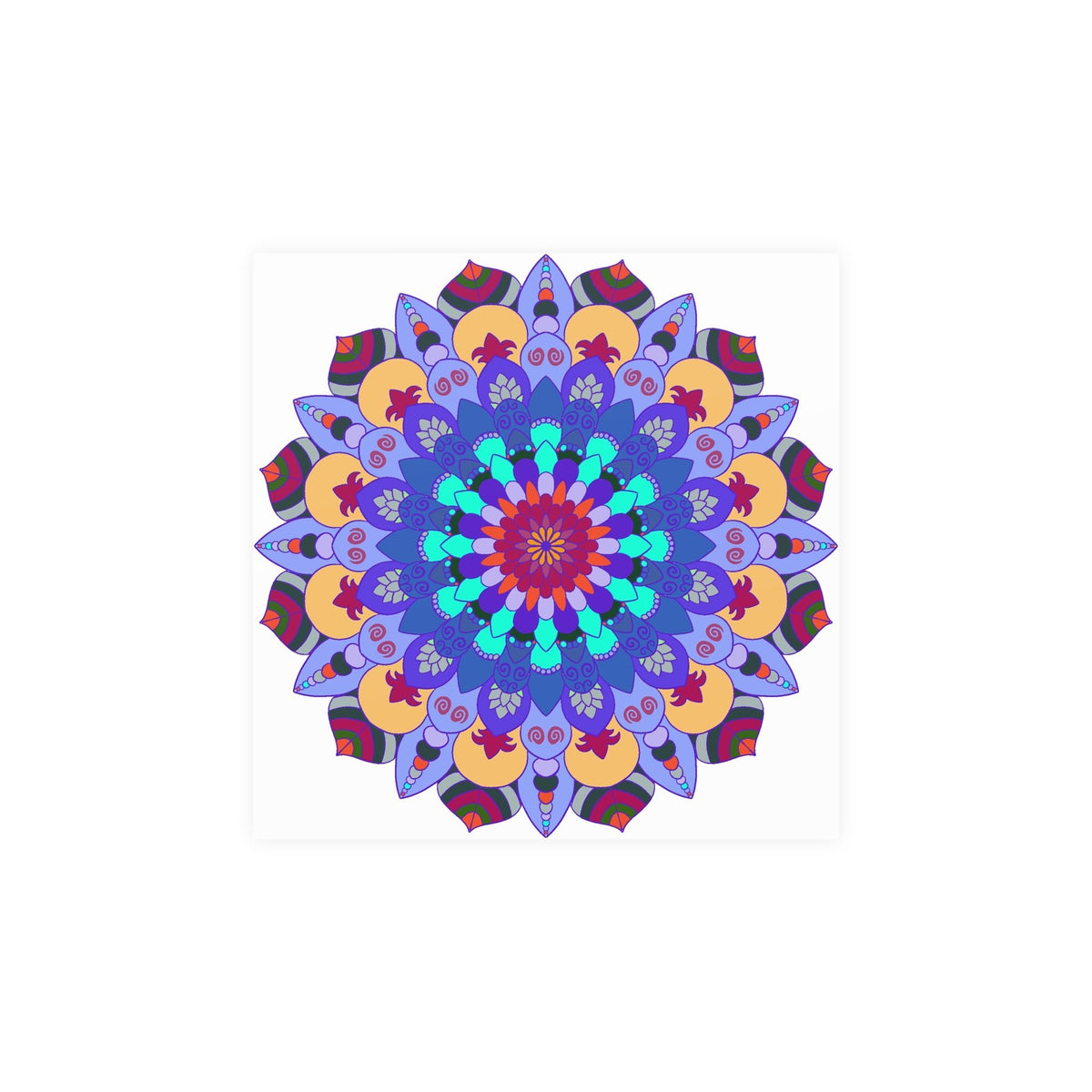 Colorful Mandala Art Print - Spiritual Decor Poster - Blululi