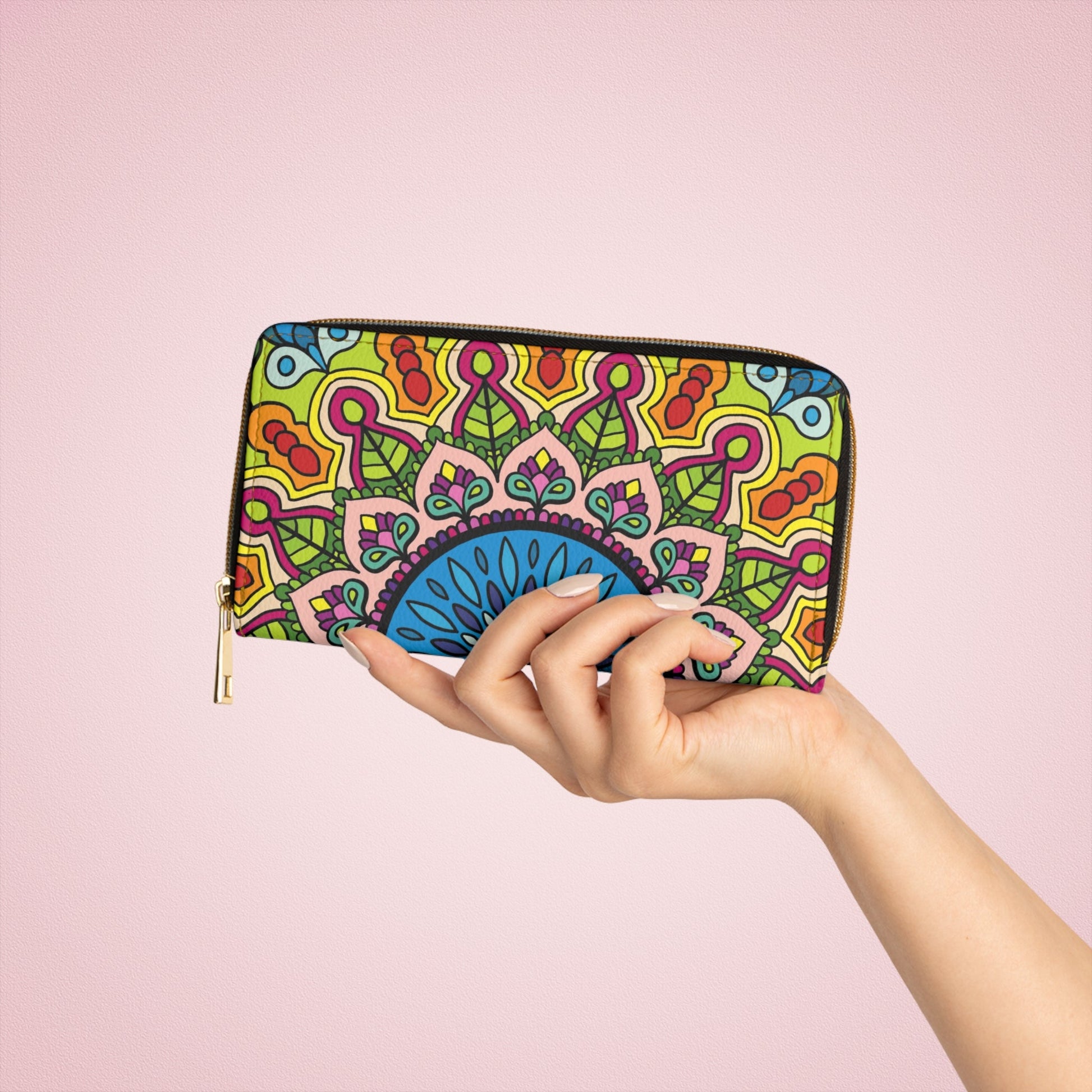 Colorful Mandala Art Zipper Wallet - Stylish and Durable Accessories - Blululi