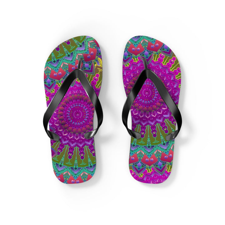 Colorful Mandala Flip Flops - Bohemian Beach Style Shoes - Blululi