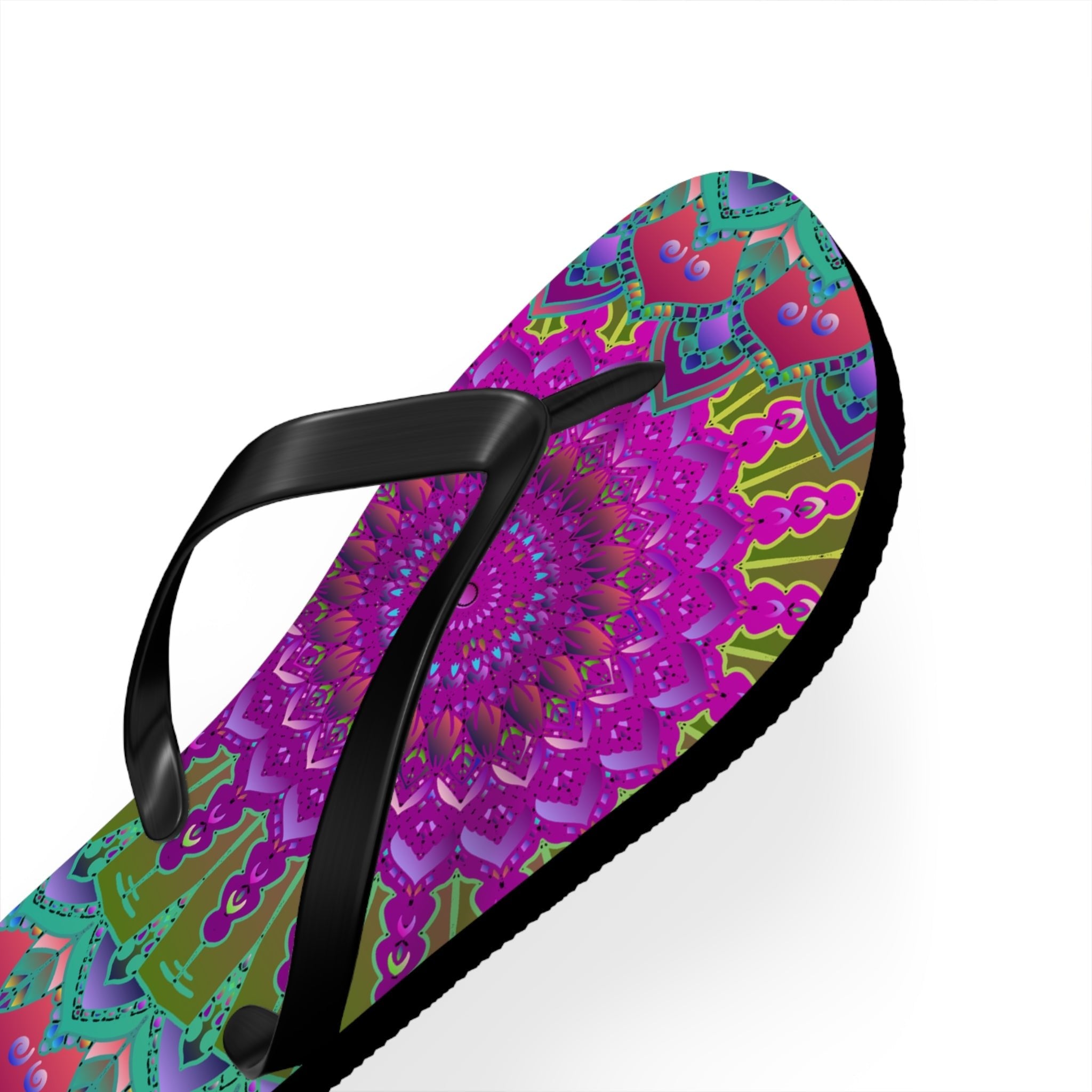 Colorful Mandala Flip Flops - Bohemian Beach Style Shoes - Blululi