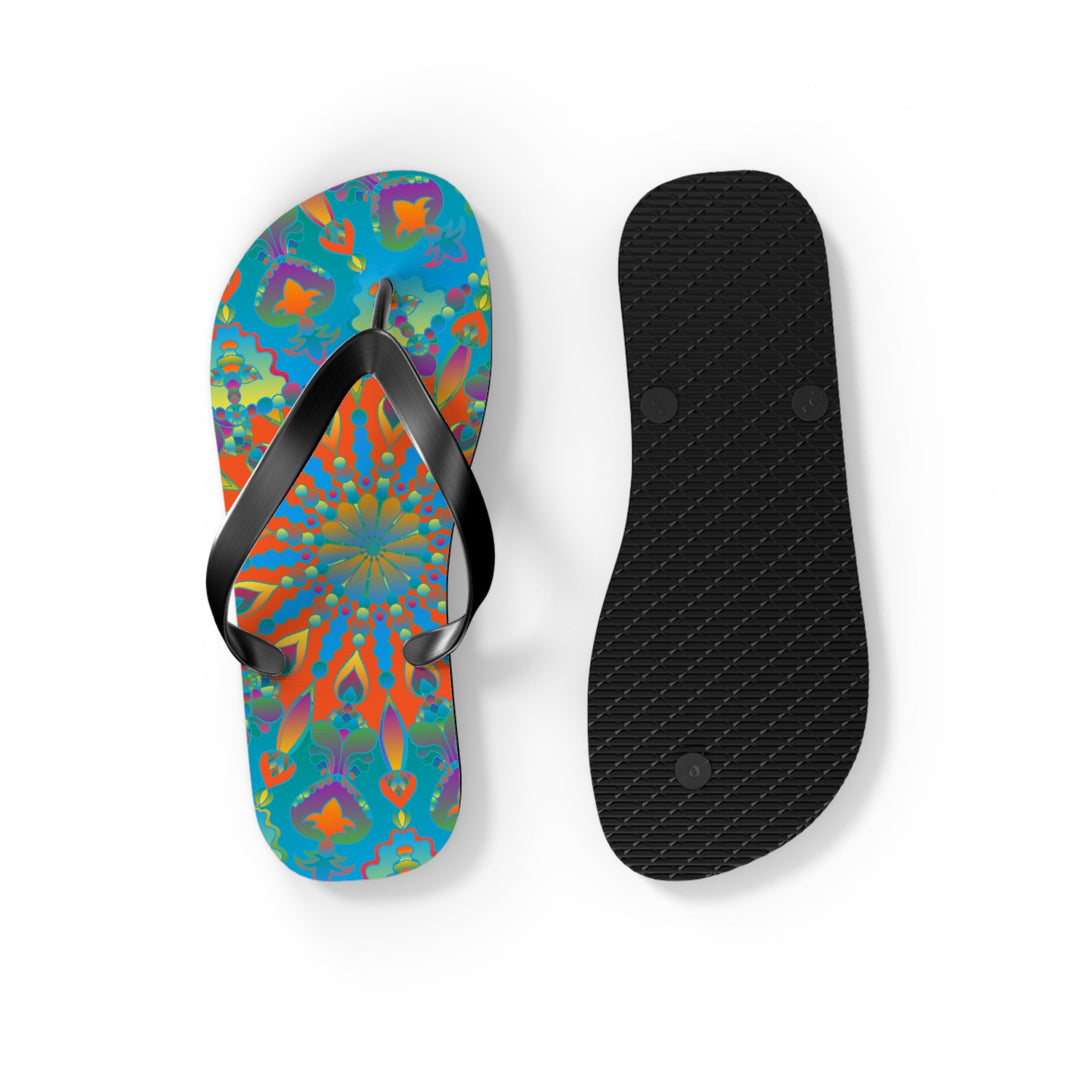 Colorful Mandala Flip Flops - Bohemian Beach Style Shoes - Blululi