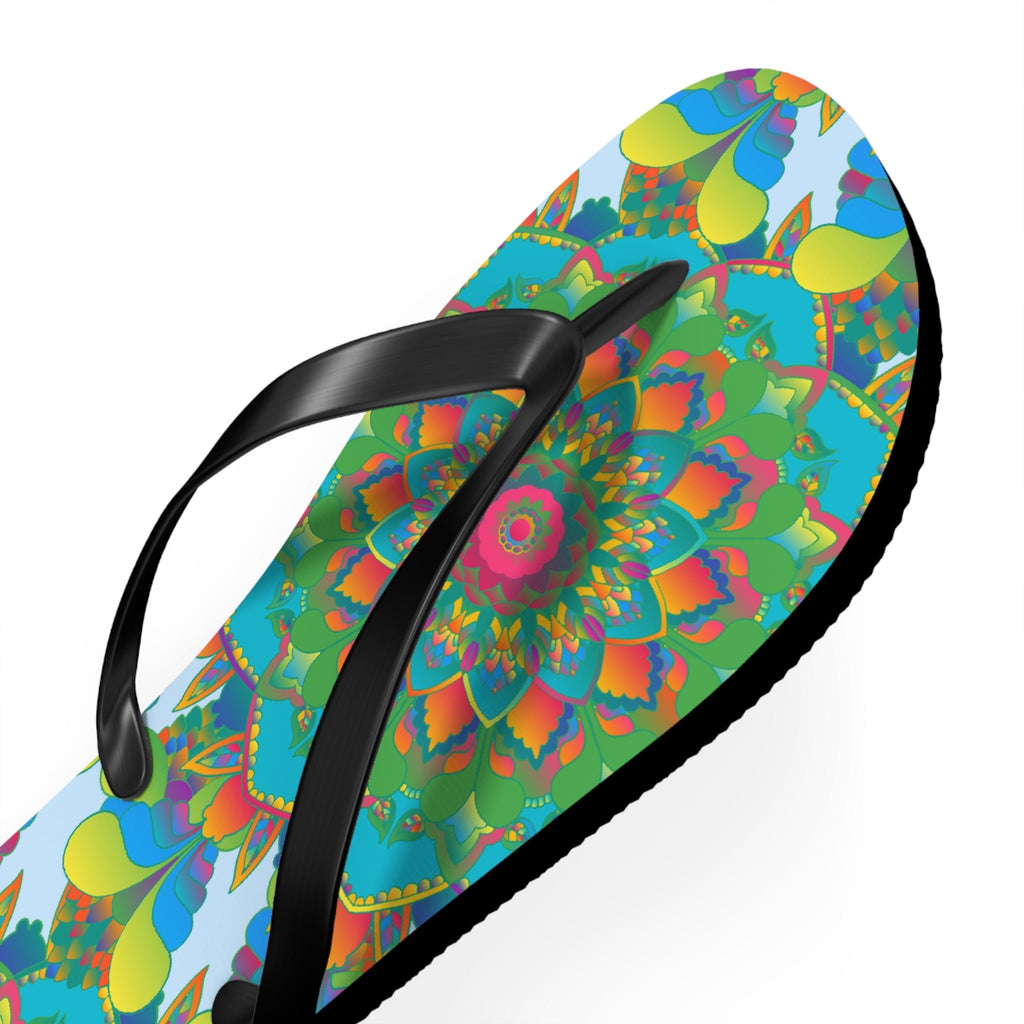 Colorful Mandala Flip Flops - Bohemian Beach Style Shoes - Blululi