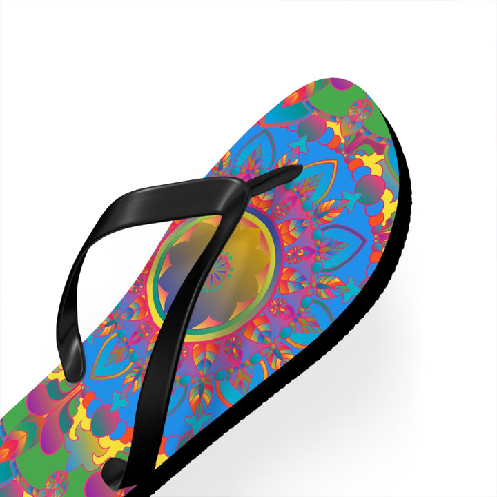 Colorful Mandala Flip Flops - Bohemian Beach Style Shoes - Blululi