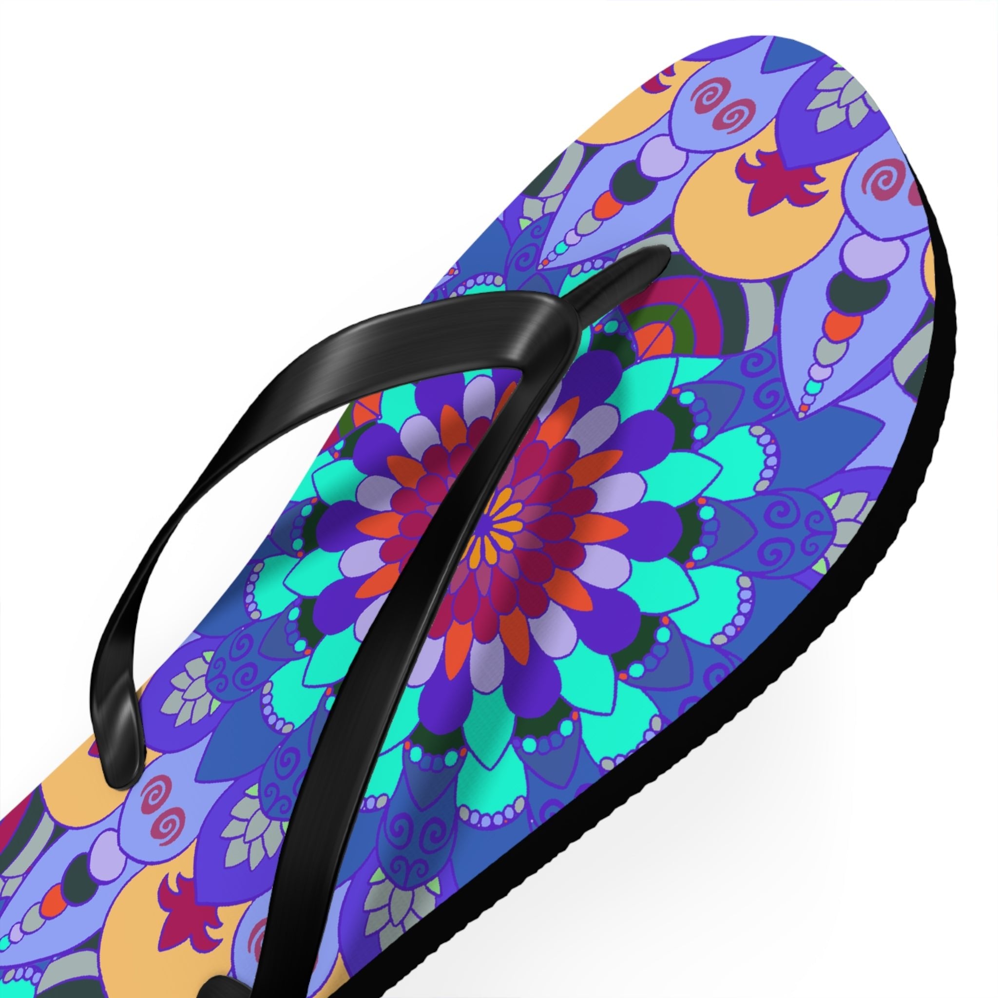 Colorful Mandala Flip Flops - Bohemian Beach Style Shoes - Blululi