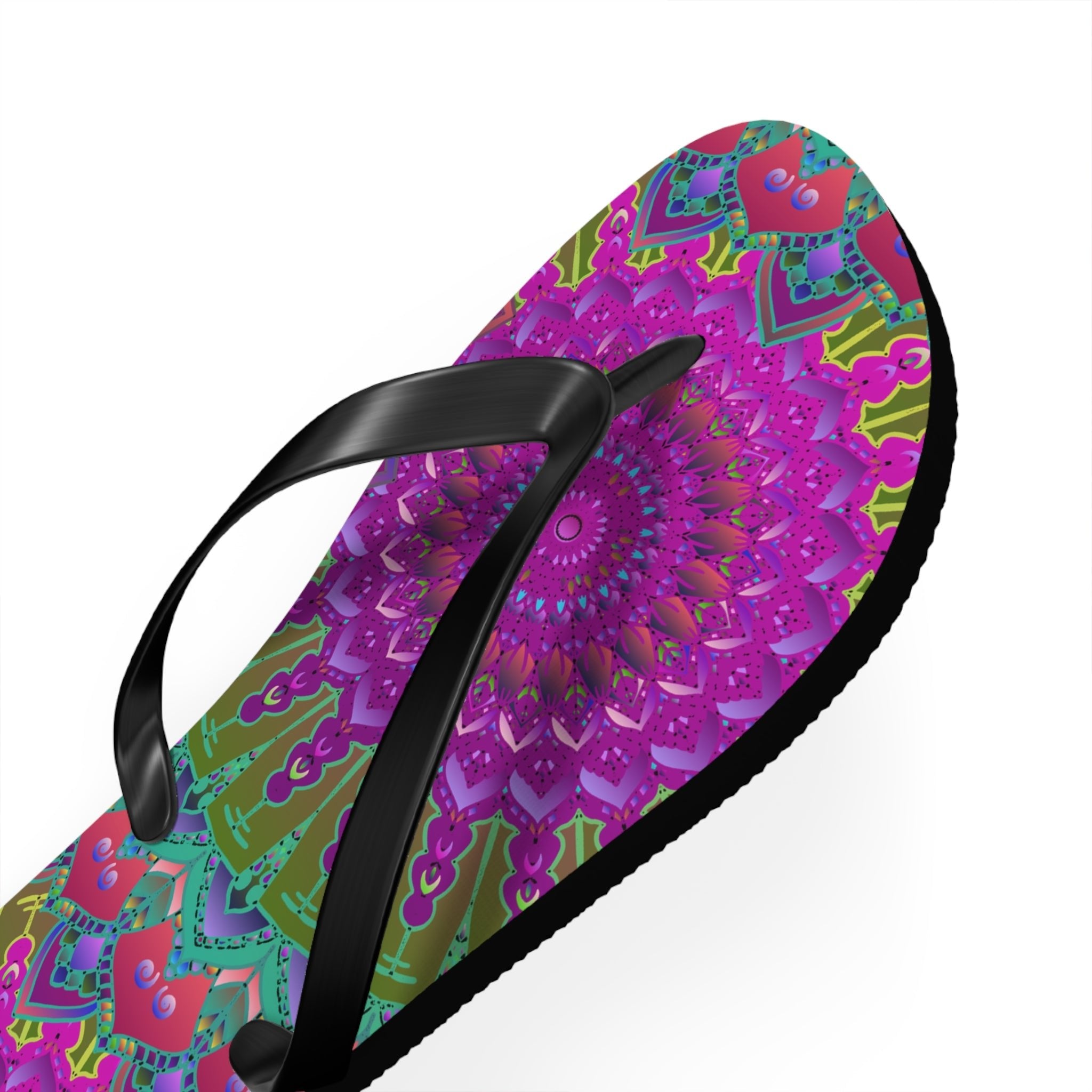 Colorful Mandala Flip Flops - Bohemian Beach Style Shoes - Blululi