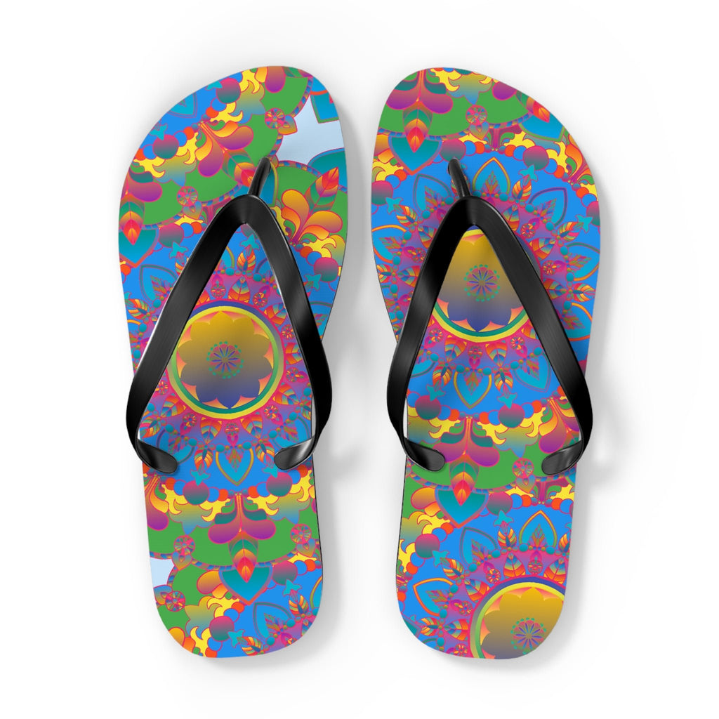 Colorful Mandala Flip Flops - Bohemian Beach Style Shoes - Blululi