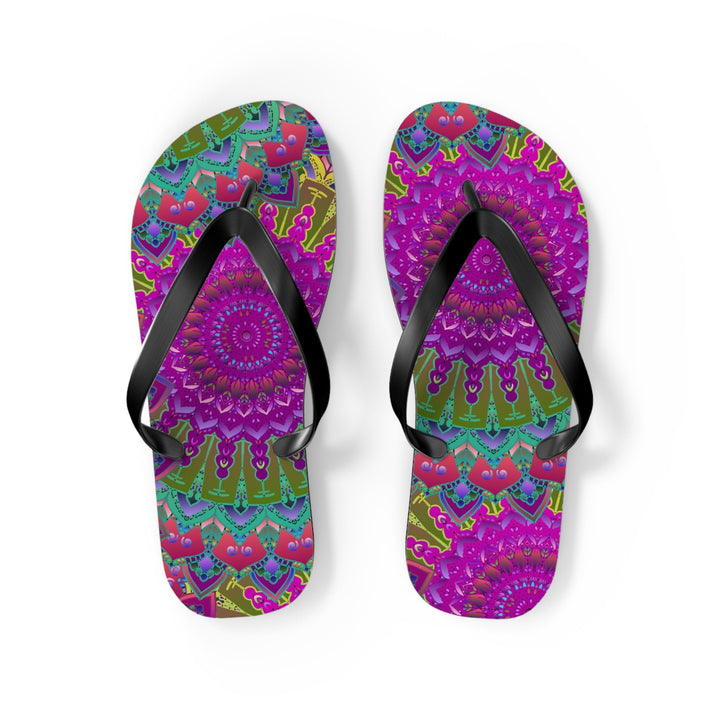 Colorful Mandala Flip Flops - Bohemian Beach Style Shoes - Blululi