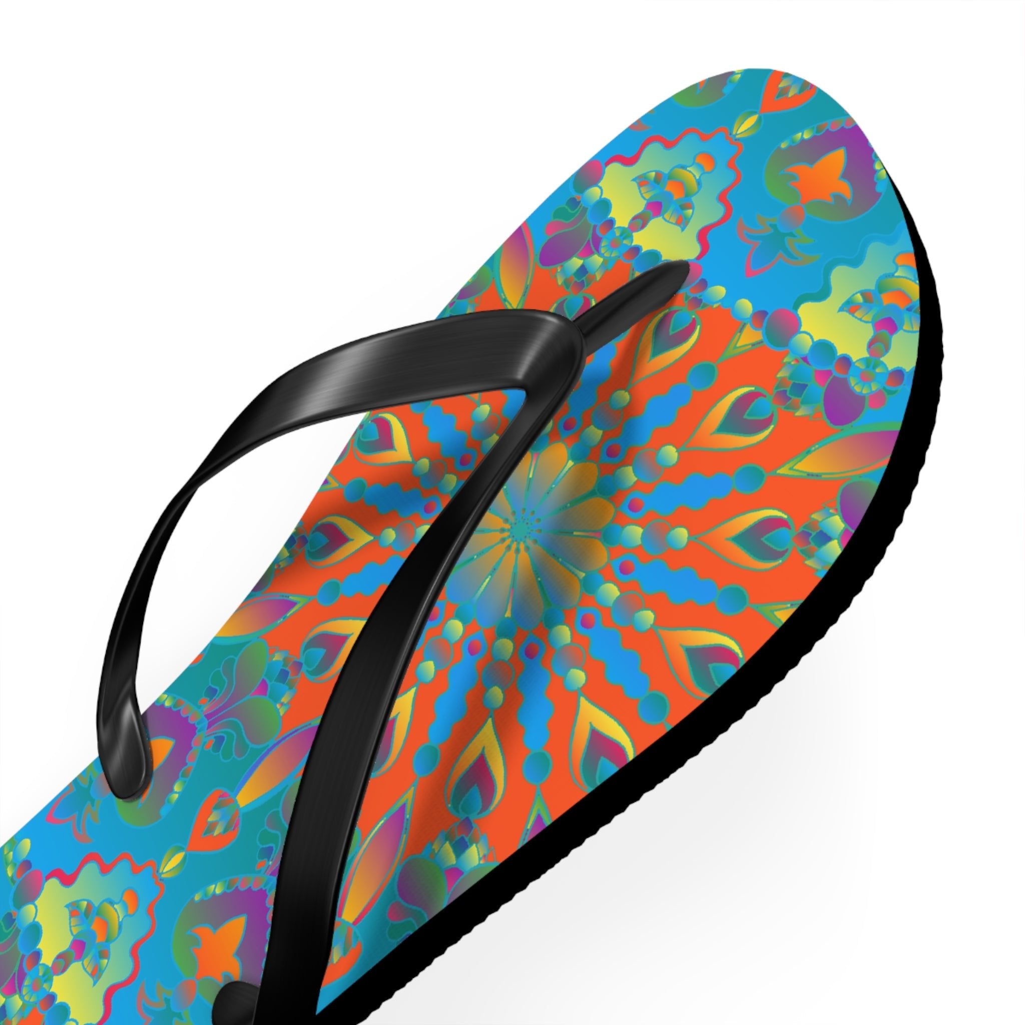 Colorful Mandala Flip Flops - Bohemian Beach Style Shoes - Blululi