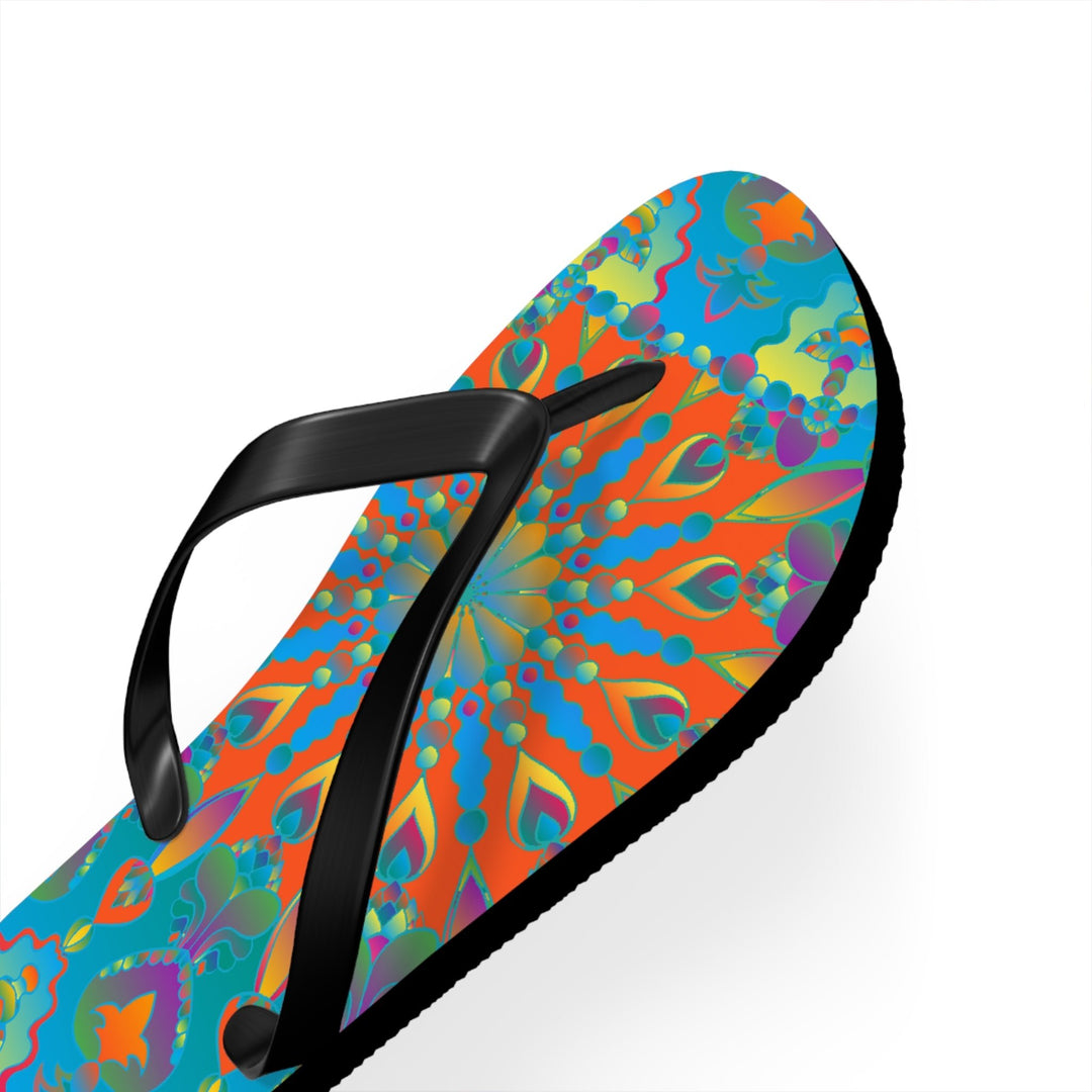 Colorful Mandala Flip Flops - Bohemian Beach Style Shoes - Blululi