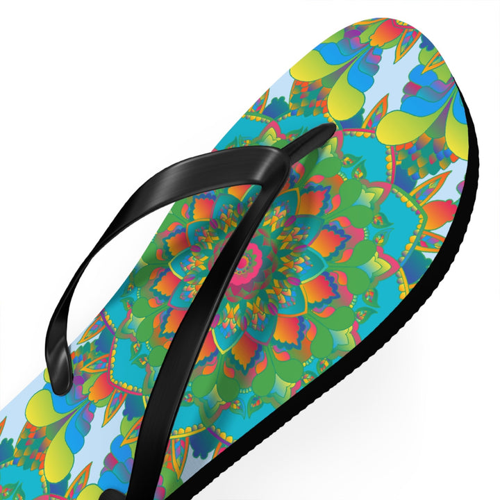 Colorful Mandala Flip Flops - Bohemian Beach Style Shoes - Blululi