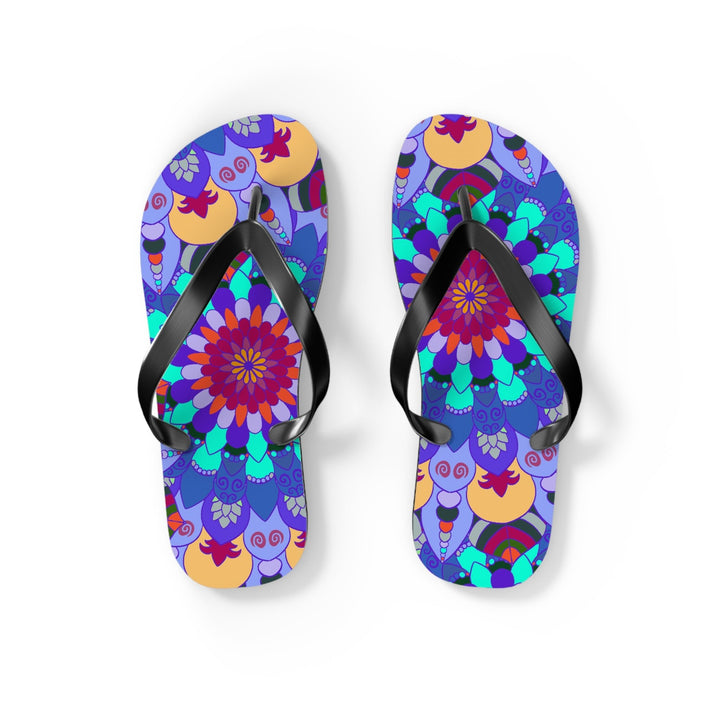 Colorful Mandala Flip Flops - Bohemian Beach Style Shoes - Blululi