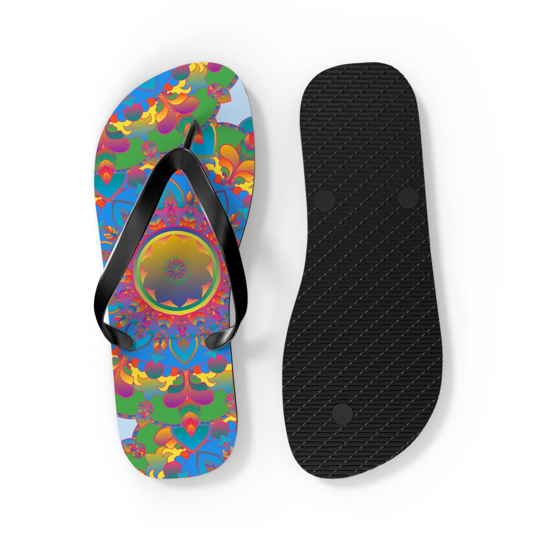 Colorful Mandala Flip Flops - Bohemian Beach Style Shoes - Blululi