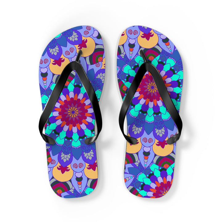 Colorful Mandala Flip Flops - Bohemian Beach Style Shoes - Blululi