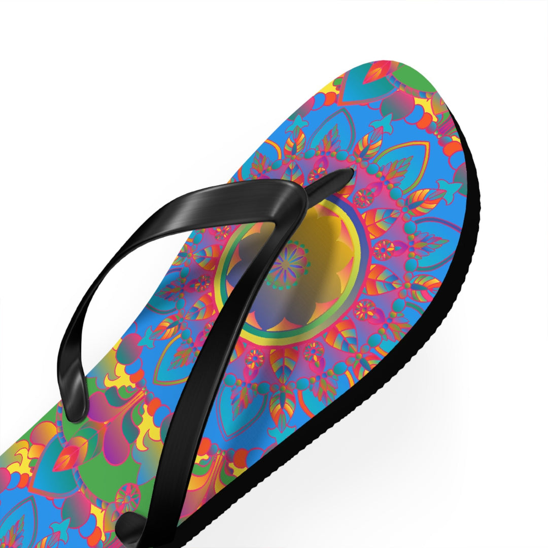 Colorful Mandala Flip Flops - Bohemian Beach Style Shoes - Blululi