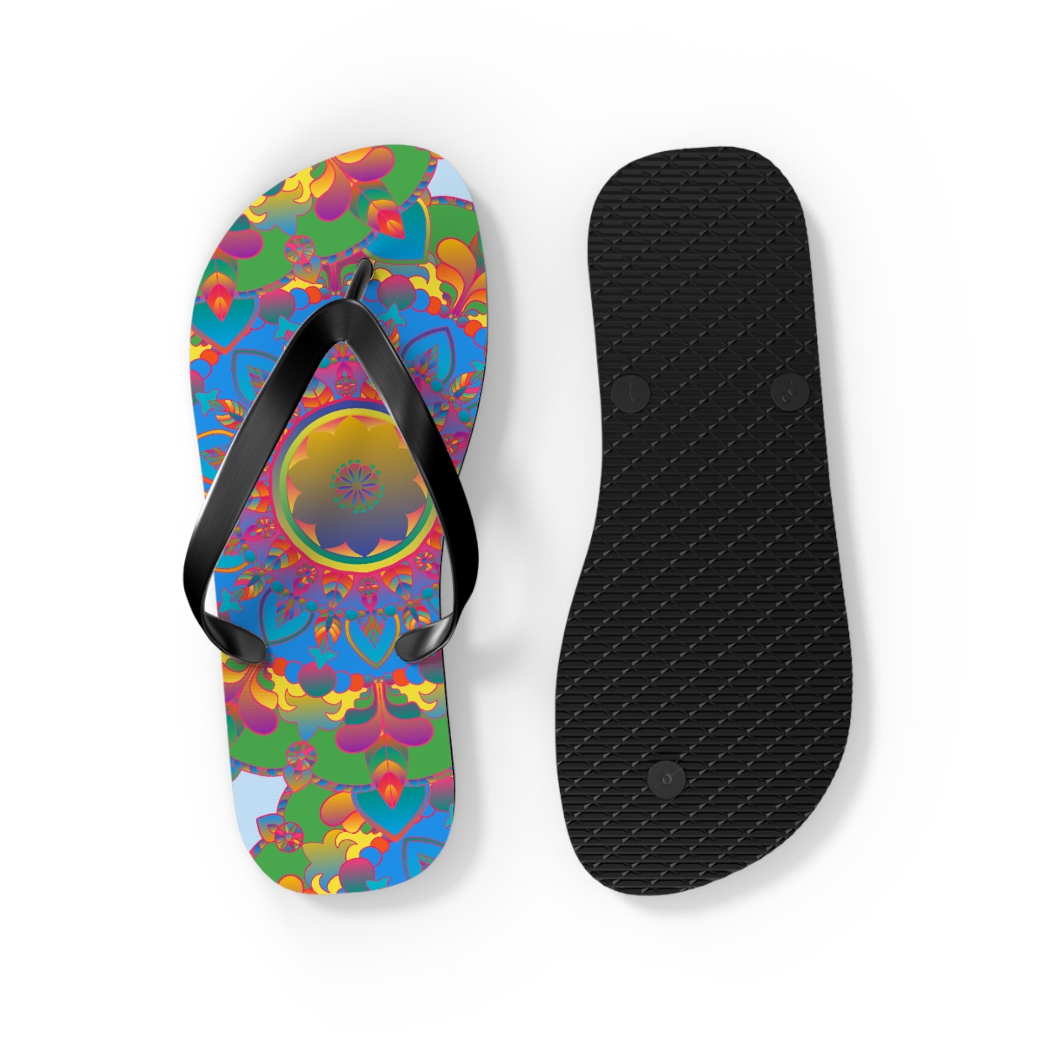 Colorful Mandala Flip Flops - Bohemian Beach Style Shoes - Blululi